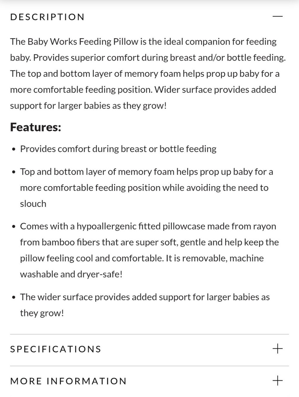baby works memory foam feeding pillow with extra cotton covers & storage case - Picture 4 of 15